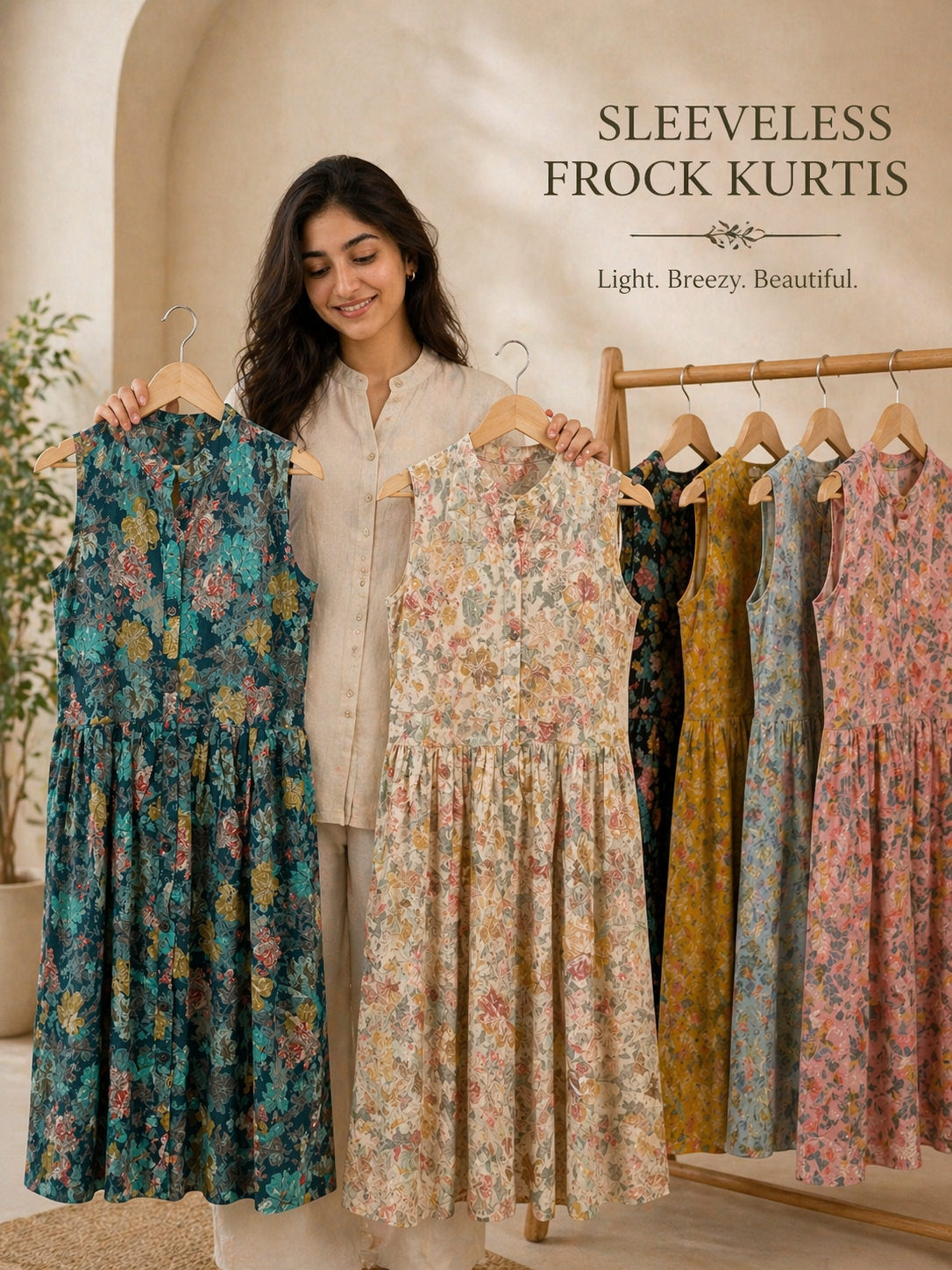Sleeve less Frock type Kurtis