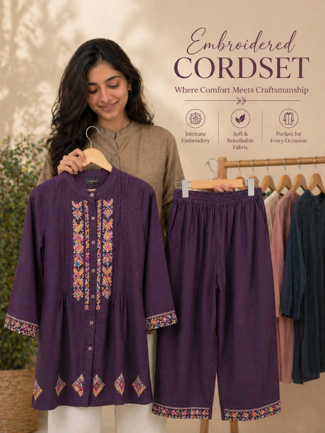 Embroided Cord-Set
