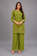 Green Embroidered Co-Ord Set