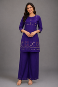 Purple Embroidered Co-Ord Set