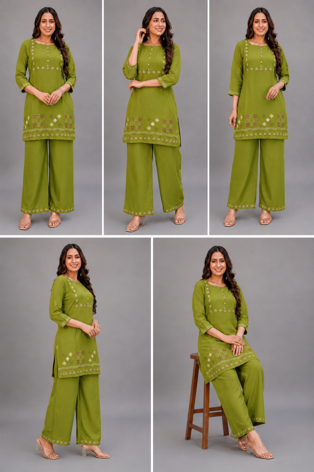 Green Embroidered Co-Ord Set