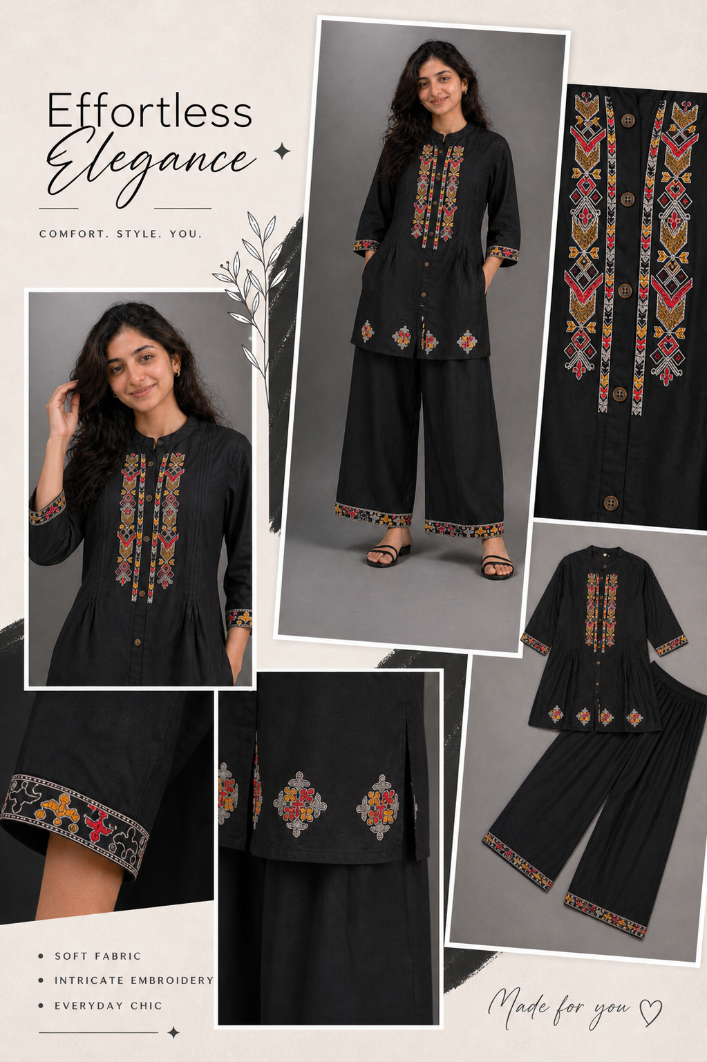 Embroidered Cord-Set